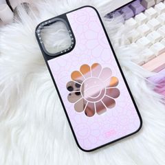 Case Ốp Điện thoại iPhone Hoa Cười Gương Nền Hồng x Murakami Flower Mirror CaseTify iPhone 17/16/Promax