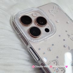 Case Ốp điện thoại iPhone Bling Bling Meomeo bé Mèo kute viền camera lấp la lấp lánh iPhone 13/14/15/16/17Pro/Promax