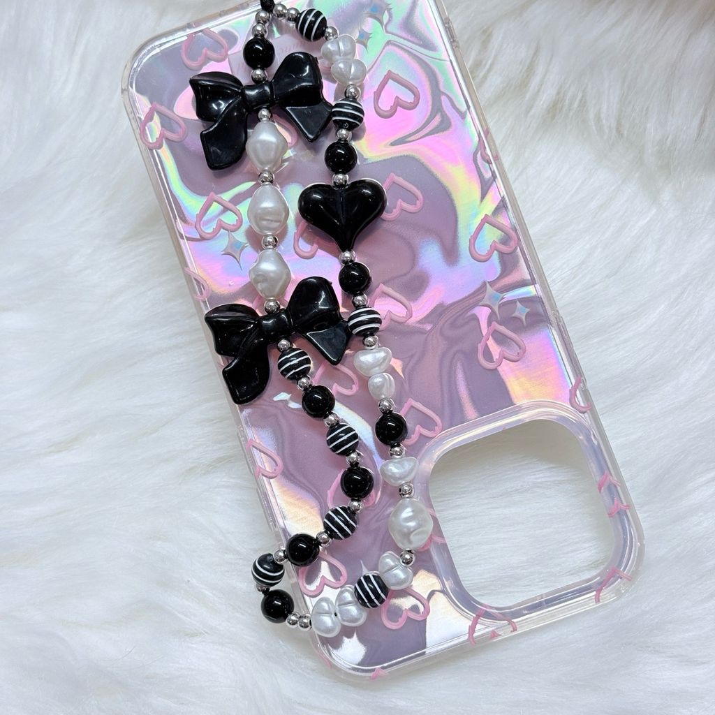 Case Ốp điện thoại iPhone Tim Hồng Ánh Bạc Hồng Hologram iPhone 12/13/14/15/16/Pro/Promax