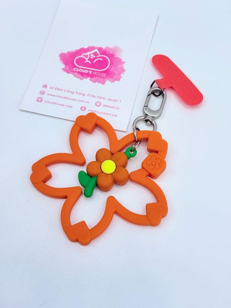 DÂY CHARM HOA Silicone R.E.P CaseTify CHỐNG BẨN kèm charm nhiều màu sắc