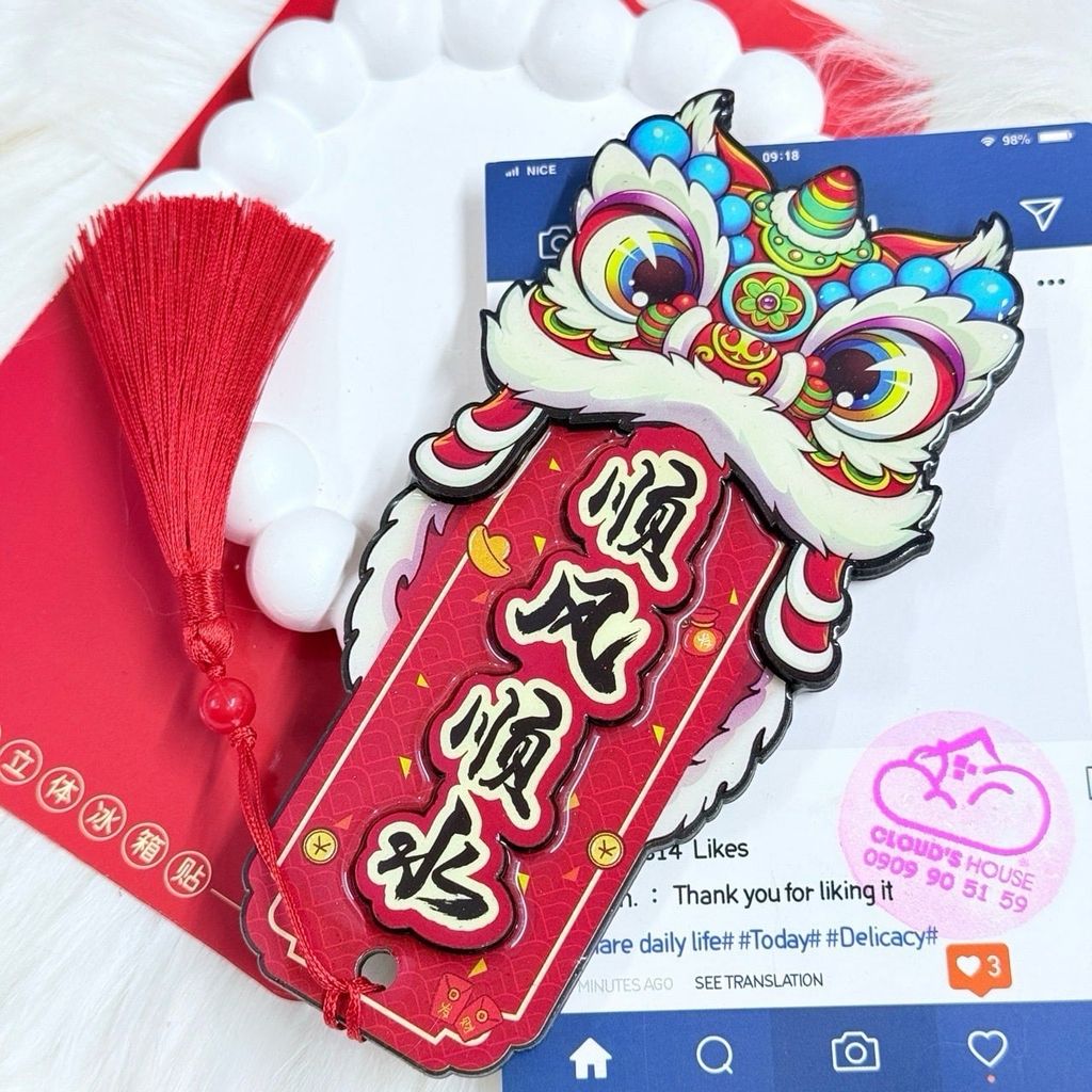 Magnet Trang Trí Tủ Lạnh Vuông Lân Tết ( 6 Mẫu)