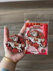 Móc Treo Gỗ 3D - Hình Ảnh NGỰA NGŨ HÀNH - Quà lưu niệm Việt Nam