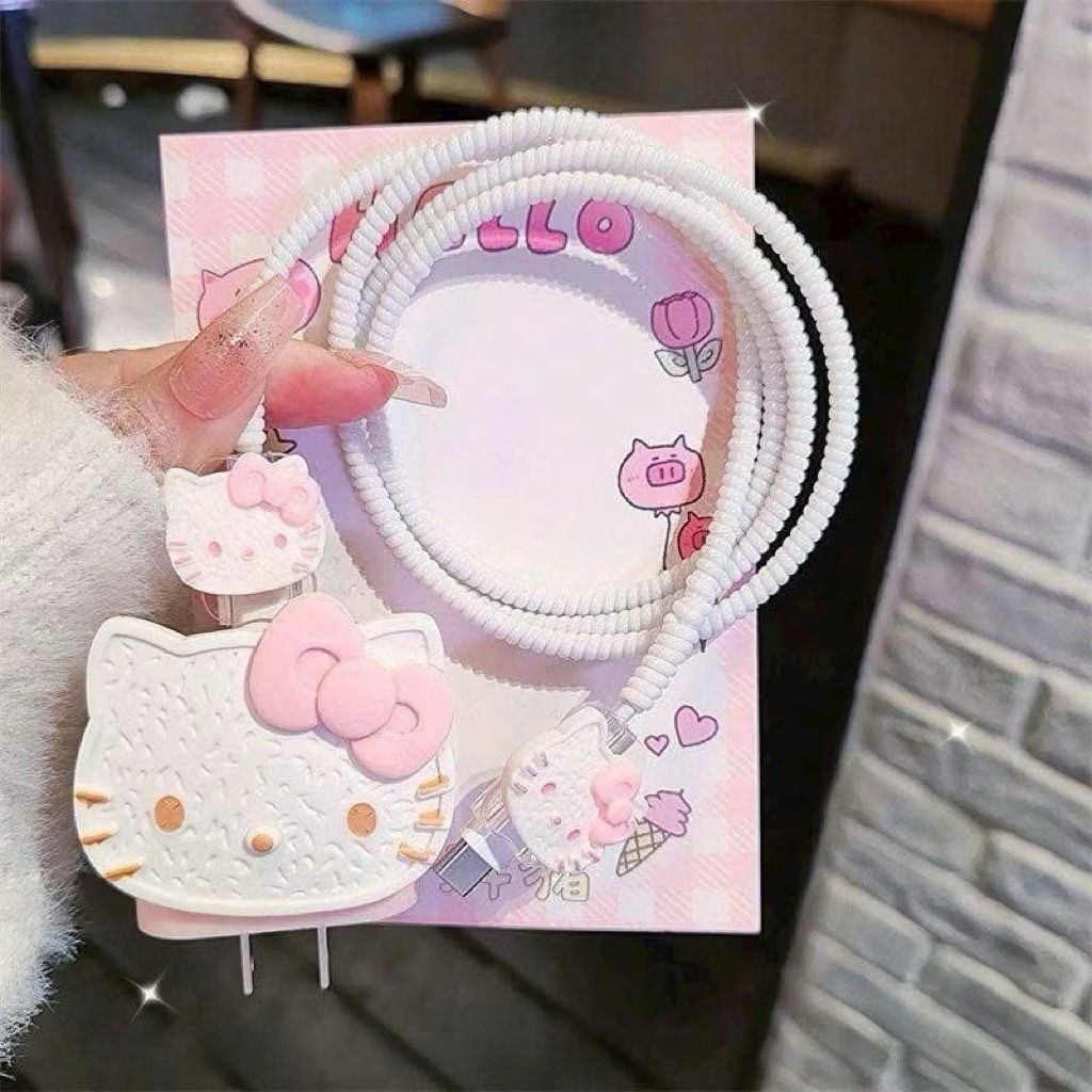 COMBO BẢO VỆ CÓC CÁP SẠC HELLO KITTY