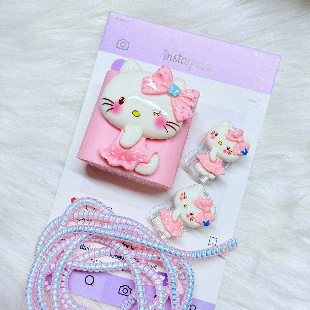 COMBO BẢO VỆ CÓC CÁP SẠC HELLO KITTY