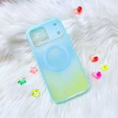 Case Ốp điện thoại iPhone Ombre Xanh Vàng Có Nút Control Magsafe iPhone 13/14/15/16/17Pro/Promax