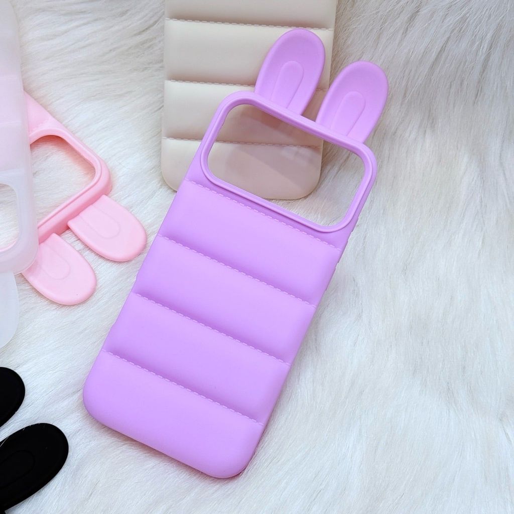 Case Ốp điện thoại iPhone Tai THỎ chất silicone phao  iPhone 15/16/17Pro/Promax