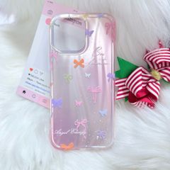 Case Ốp điện thoại iPhone Nơ Nhiều Màu Angel Energy Hologram Bling Bling iPhone 13/14/15/16/Pro/Promax