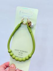 DÂY BI CHARM HOA Ngọc Trai Silicone CHỐNG BẨN kèm charm