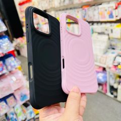 Case Ốp điện thoại iPhone Magsafe silicone Trơn 2 Màu Black - Pink Basic iPhone 13/14/15/16/Pro/Promax