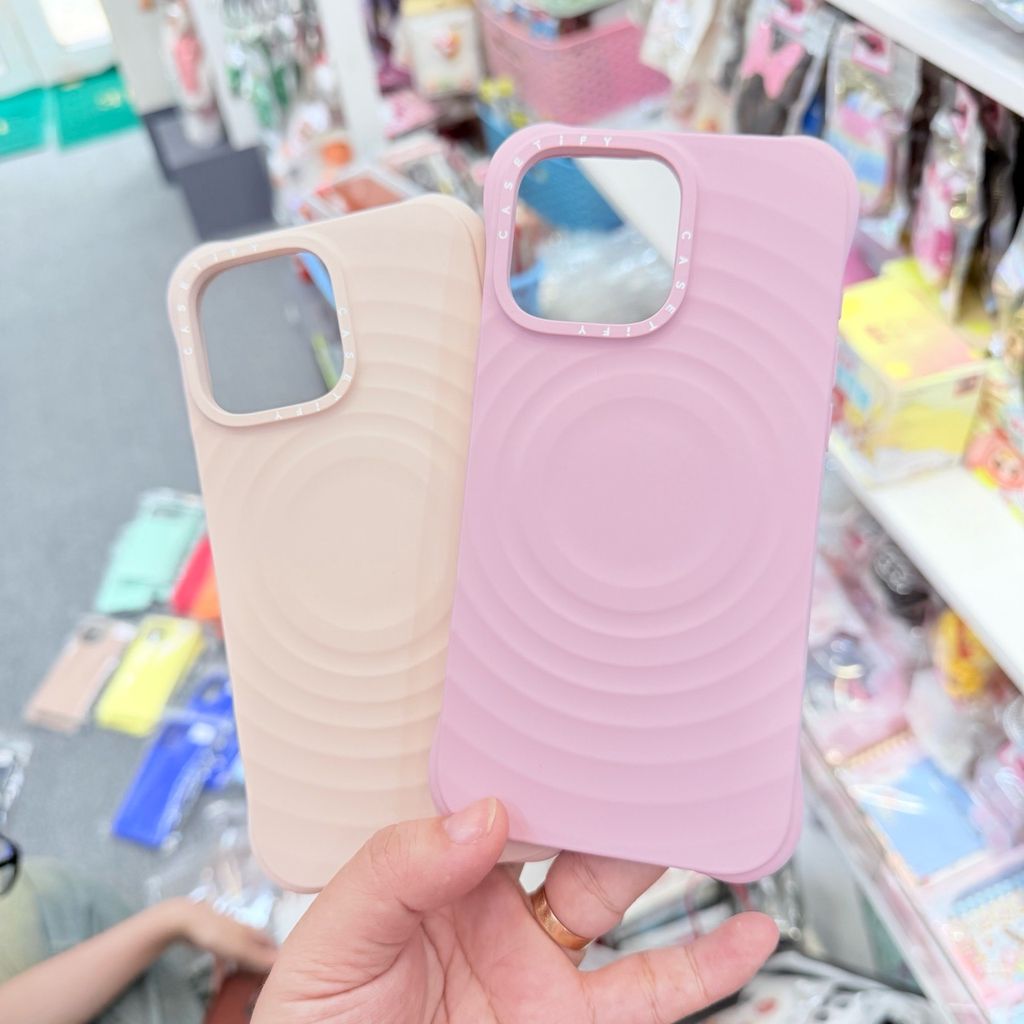 Case Ốp Điện thoại iPhone Casetify Ripple Case Màu Hồng - Primrose Pink Magsafe Basic iPhone 17/16/15Pro/Promax