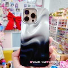 Case Ốp điện thoại iPhone Gợn Sóng Ombre Đen iPhone 13/14/15/16/Pro/Promax