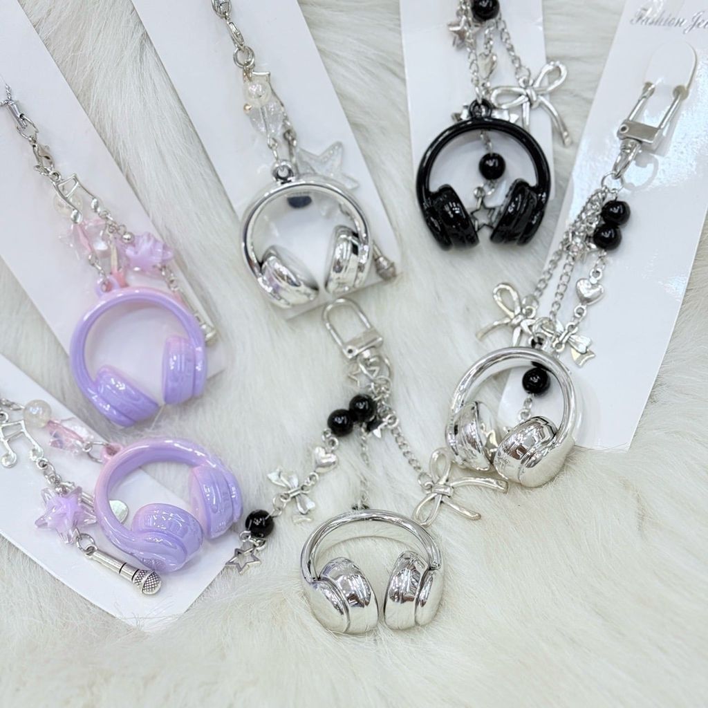 Móc Treo/ Móc Khóa Thời Trang Headphone Nhiều Charm