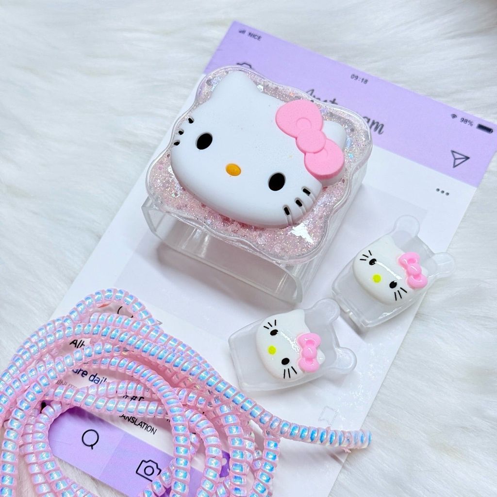 COMBO BẢO VỆ CÓC CÁP SẠC HELLO KITTY