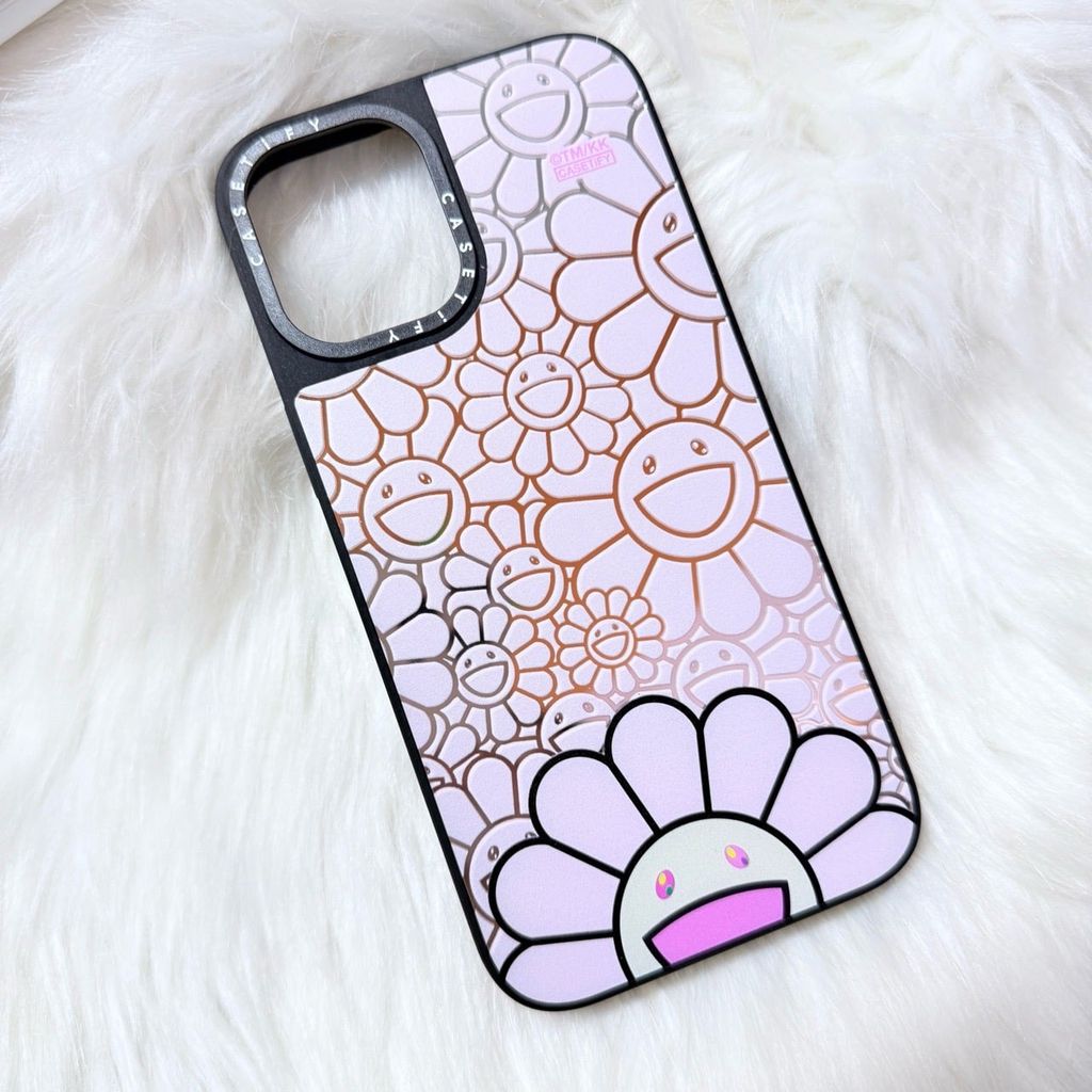 Case Ốp Điện thoại iPhone Hoa Cười Nền Hồng x Murakami Flower Mirror CaseTify iPhone 17/16/Promax