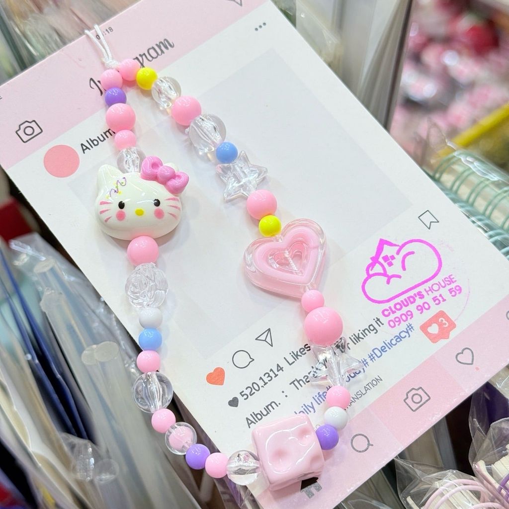 Dây đeo điện thoại ngắn Hello Kitty charm Kute (Quảng Châu, Thái Lan)