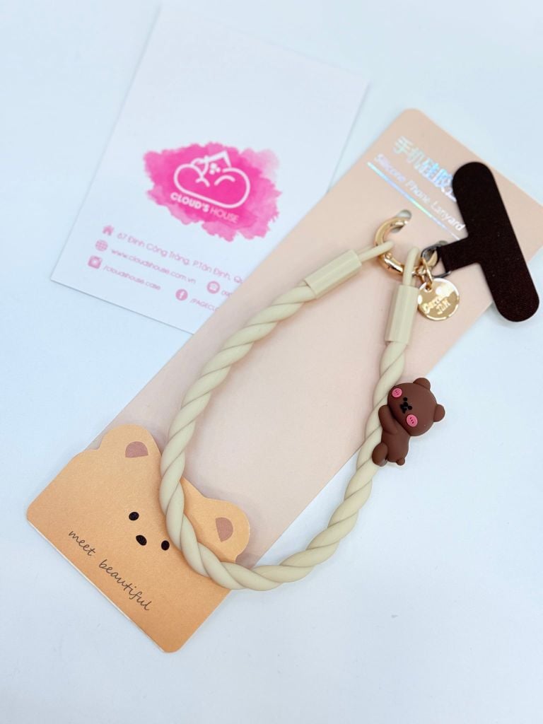 DÂY Xoắn Thú Cartoon Silicone Chất CHỐNG BẨN kèm charm nhiều màu sắc