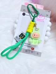 Dây đeo ngắn móc tay LABUBU chất dù giữ điện thoại màu phối trơn ( DÂY NGẮN) - kèm móc hoạt hình