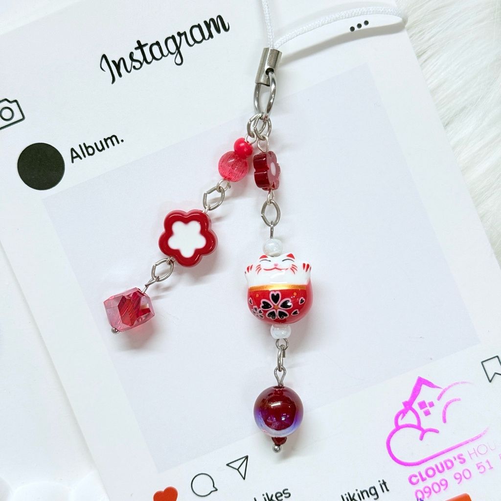 Móc Treo Mèo Đỏ May Mắn