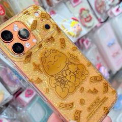 Case Ốp điện thoại iPhone Mèo May Mắn, Tài Lộc Trong Kim Tuyến Vàng iPhone 12/13/14/15/16/17Pro/Promax - TẾT