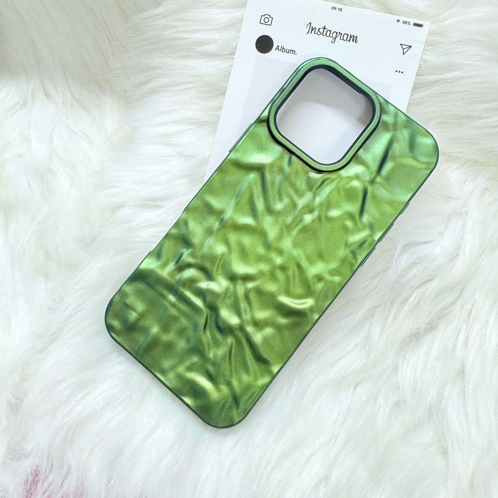 Case Ốp điện thoại iPhone Giả Vân Đá ÁNH MÀU XANH RÊU iPhone 16/15/14/13/12/Pro/Promax