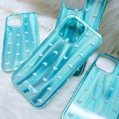 Case Ốp điện thoại iPhone Trái Tim Xanh (Blue Love) Hologram Bling Bling iPhone 13/14/15/16/Pro/Promax