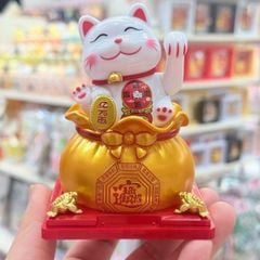 MÈO THẦN TÀI Có Chuông Nằm/ Ngồi Tài lộc trên Túi Tiền Vẫy Tay