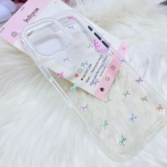 Case Ốp điện thoại iPhone Bling Bling Nơ nhiều màu kute viền camera lấp la lấp lánh iPhone 13/14/15/16/17Pro/Promax