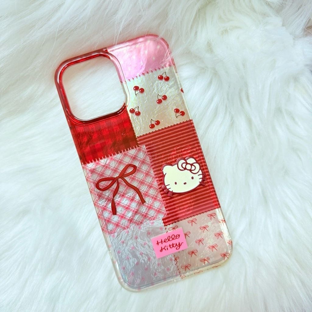 Case Ốp điện thoại iPhone Hello Kitty Hologram Bling Bling Icon nổi iPhone 13/14/15/16/17/Pro/Promax
