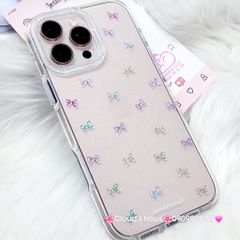 Case Ốp điện thoại iPhone Bling Bling Nơ nhiều màu kute viền camera lấp la lấp lánh iPhone 13/14/15/16/17Pro/Promax