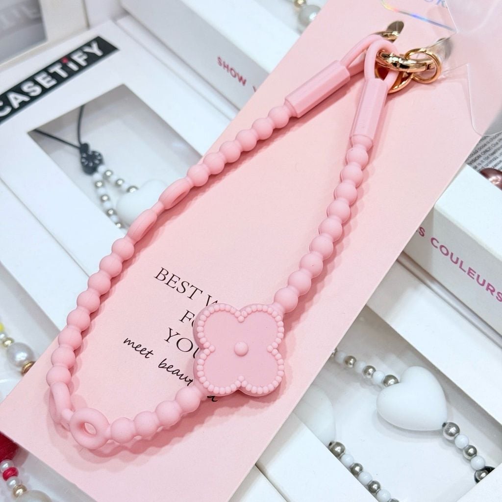 DÂY BI CHARM HOA Silicone CHỐNG BẨN kèm charm