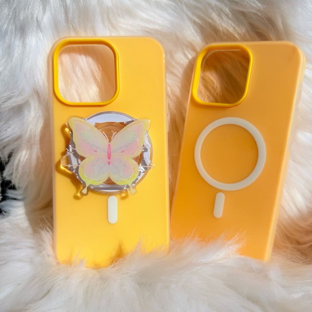 Case Ốp điện thoại iPhone Magsafe Trơn 2 Lớp Basic màu Vàng iPhone 13/14/15/16/Pro/Promax