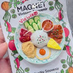Nam Châm Gỗ 3D Trang Trí Tủ Lạnh Fridge Magnet - Món Ăn- Quà lưu niệm