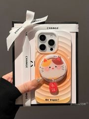 Case Ốp điện thoại iPhone Ombre Trắng - Vàng - Cam Be Happy Bling Bling Magsafe Basic iPhone 17/16/15/14/13/12/Pro/Promax