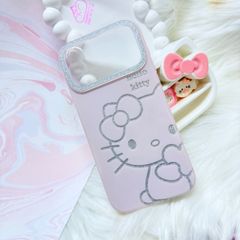 Case Ốp điện thoại iPhone Hello Kitty Hồng Nhạt Viền Camera Bling Bling iPhone 17/Pro/Promax