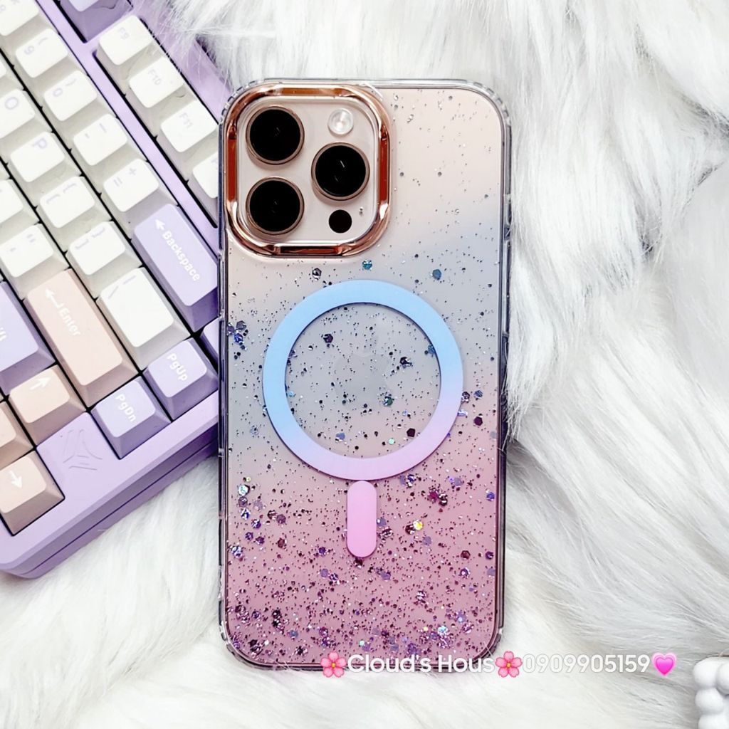 Case Ốp điện thoại iPhone Likgus Trong Ombre Nhiều Màu Bling Bling Magsafe iPhone 16/17/Promax