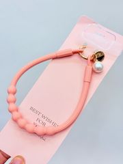 DÂY BI CHARM HOA Ngọc Trai Silicone CHỐNG BẨN kèm charm