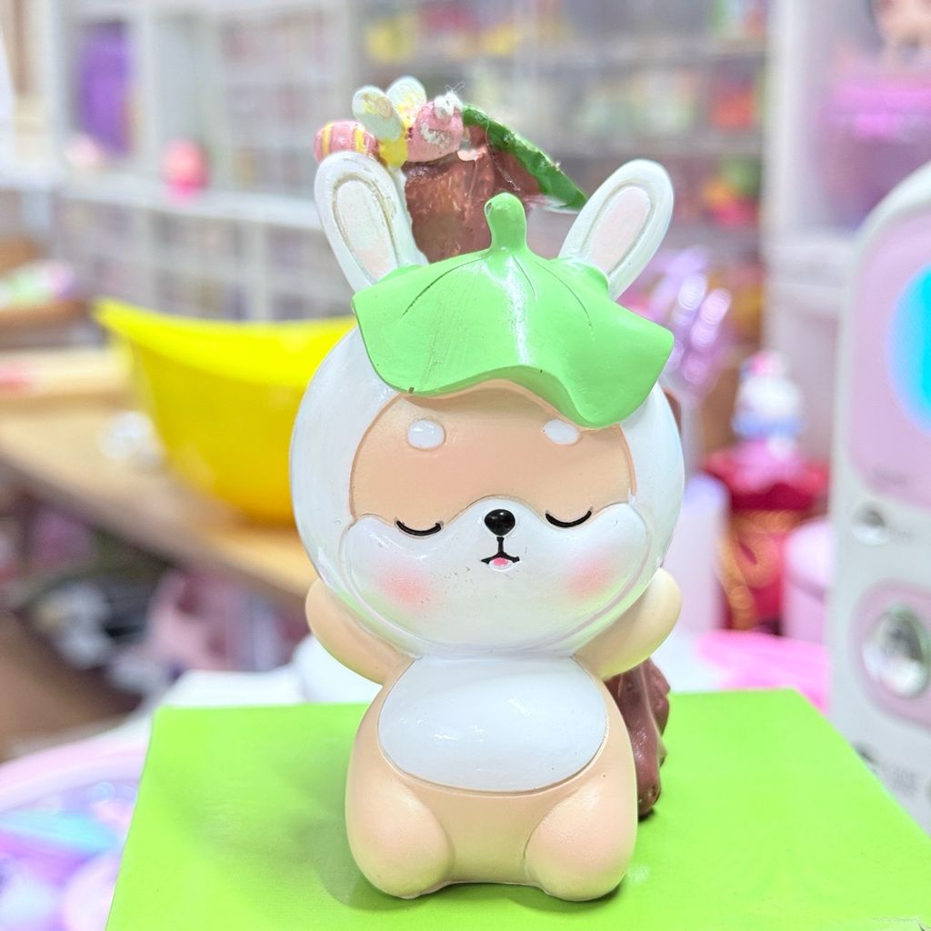 Bộ Mô Hình Shiba Inu Cute trang trí bàn làm việc để xe oto vô tri dễ thương