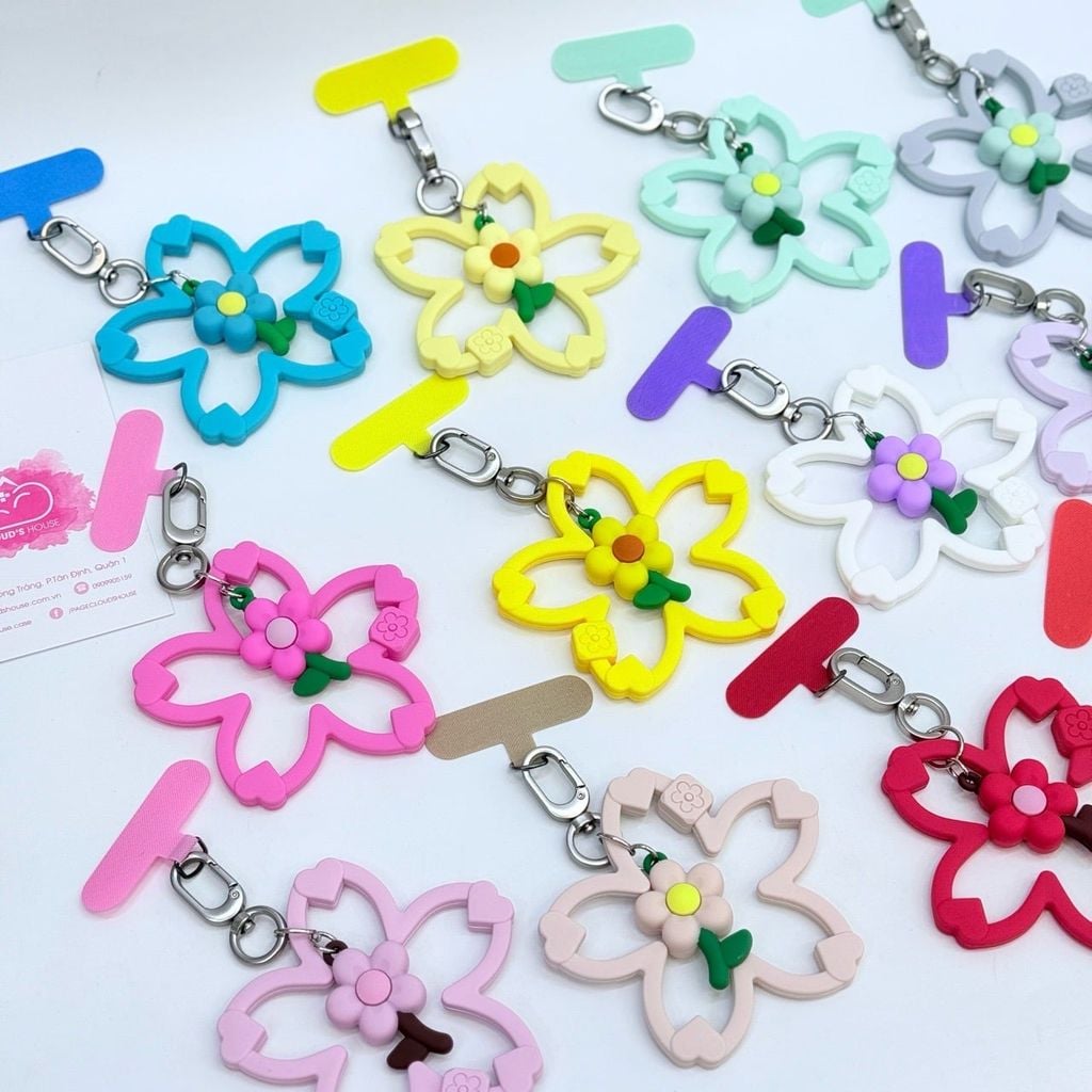 DÂY CHARM HOA Silicone R.E.P CaseTify CHỐNG BẨN kèm charm nhiều màu sắc
