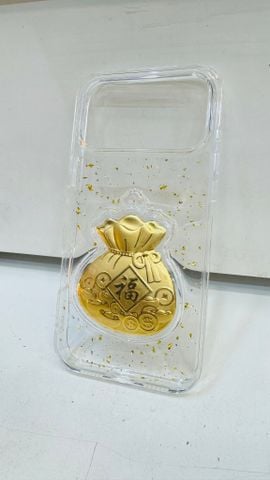 Case Ốp điện thoại iPhone Trong Dẻo Túi Vàng Túi Tiền iPhone 13/14/15/16/17 Pro/Promax TẾT