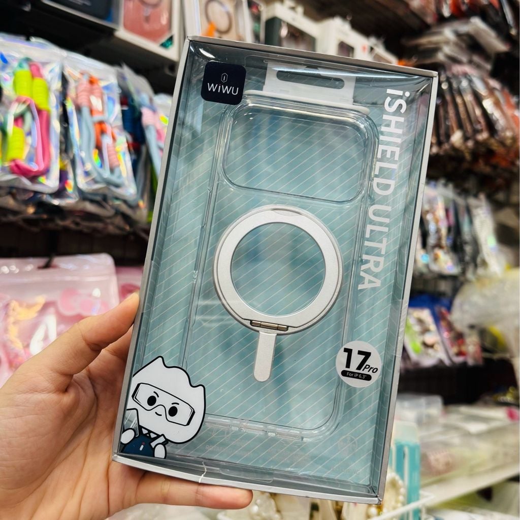 Case Ốp điện thoại iPhone Wiwu Isheild Ultra Magsafe Trong Chống Dựng iPhone 16/Pro/Promax