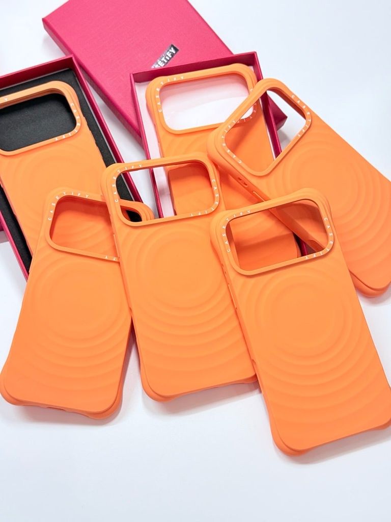 Case Ốp Điện thoại iPhone Casetify Ripple Case Cam - Orange Magsafe Basic iPhone 17/16/15Pro/Promax