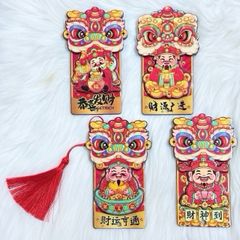 Magnet Trang Trí Tủ Lạnh Ông Thần Tài & Lân Tết (4 Mẫu)