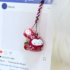 Móc Điện Thoại Mèo Lớn Mèo Nhỏ Móc Túi Phụ Kiện Đẹp nhiều màu (ánh hologram)