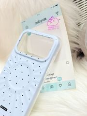 Case Ốp điện thoại iPhone Màu Xanh Pastel Chấm Bi Poli Corner Magsafe Basic iPhone 17/16/15/14/13/12/Pro/Promax