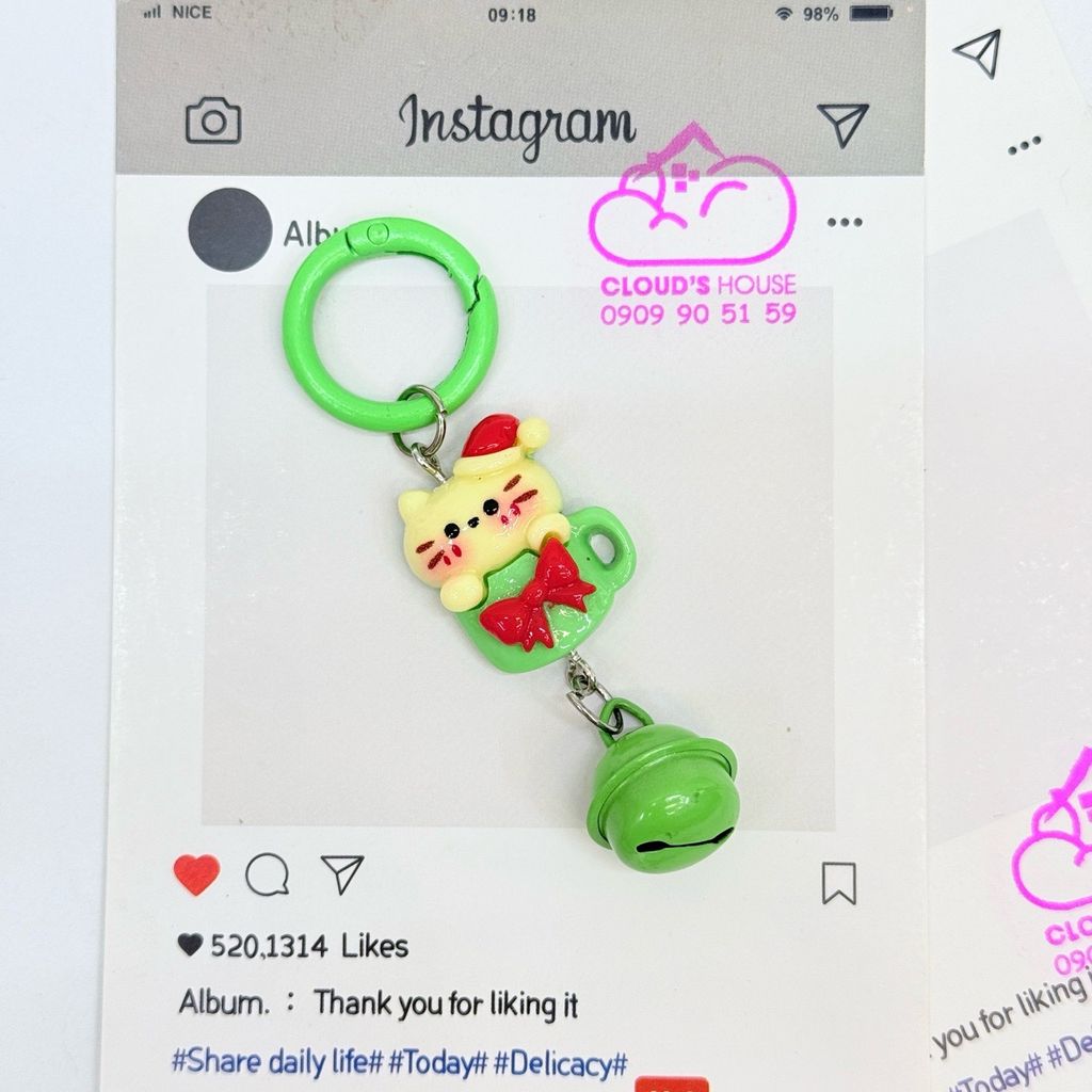 Móc Treo điện thoại, phụ kiện túi xách Giáng sinh Noel mẫu 2 charm