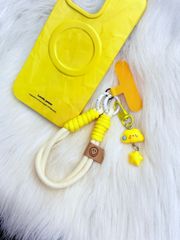 Dây đeo ngắn móc tay chất dù giữ điện thoại màu phối trơn ( DÂY NGẮN) - kèm móc hoạt hình các mẫu