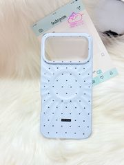 Case Ốp điện thoại iPhone Màu Xanh Pastel Chấm Bi Poli Corner Magsafe Basic iPhone 17/16/15/14/13/12/Pro/Promax