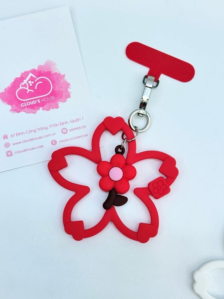 DÂY CHARM HOA Silicone R.E.P CaseTify CHỐNG BẨN kèm charm nhiều màu sắc