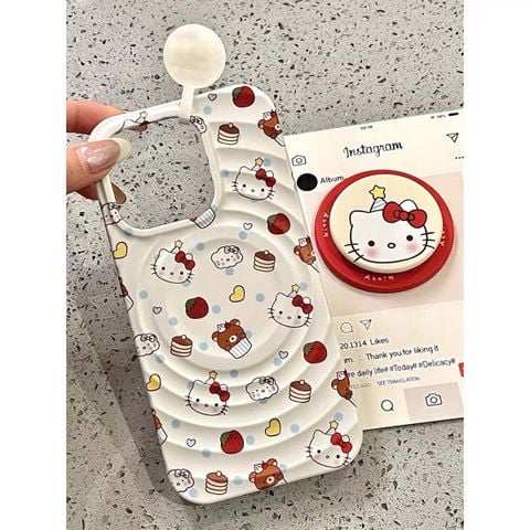 Case Ốp điện thoại iPhone Magsafe Hello Kitty và Gấu Nâu Kute iPhone 13/14/15/16/Pro/Promax