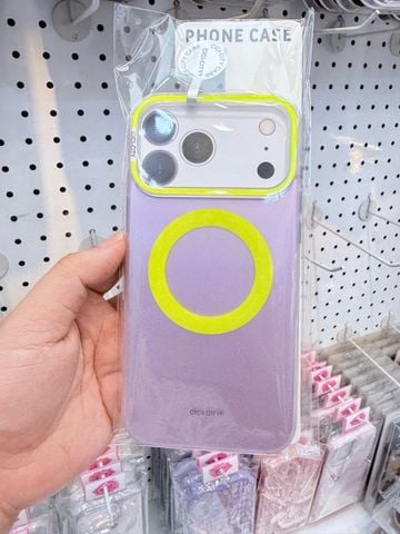 Case Ốp Điện thoại iPhone Magsafe CICI-CITY hologram tím viền xanh lá iPhone 15/16/17/Pro/Promax
